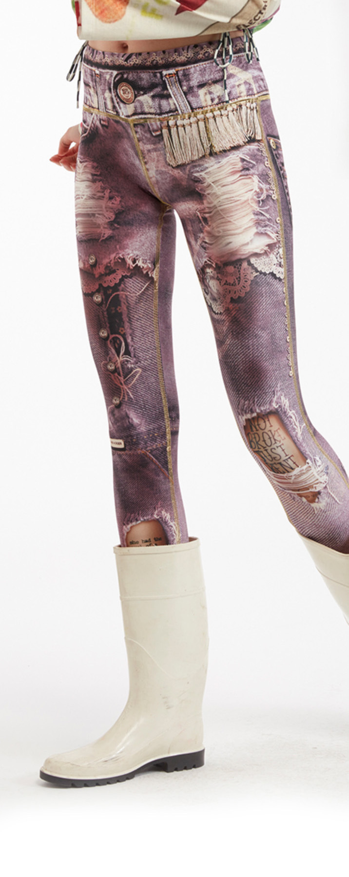 IPNG: Love Letter Ripped Jean Illusion Legging (Many Colors!)