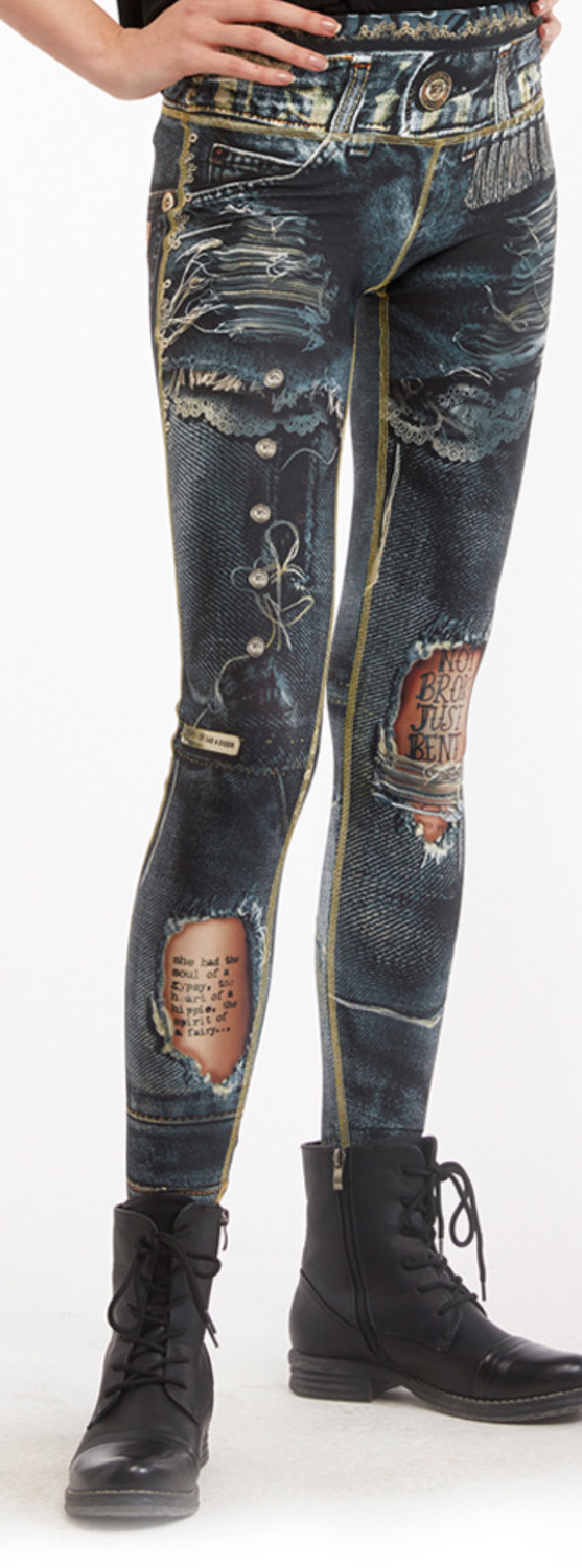 IPNG: Love Letter Ripped Jean Illusion Legging (Many Colors!) IPNG_BSCL_15_16_17_18_19_020_021