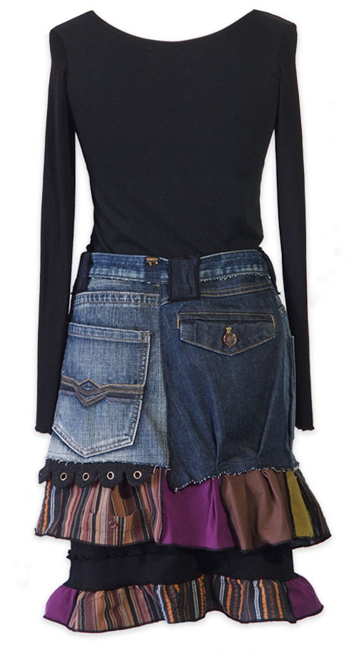 Wild Curves: Mismatch Denim Mixed Media Eco-Cotton Dress/Tunic SOLD OUT