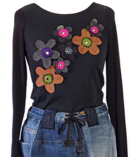 Wild Curves: Mismatch Denim Mixed Media Eco-Cotton Dress/Tunic SOLD OUT