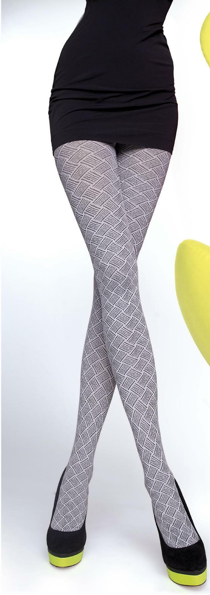 Fiore: Geo Pattern Raspberry Microfibre 3D Tights (Few Left!) FIO_LUCINDA