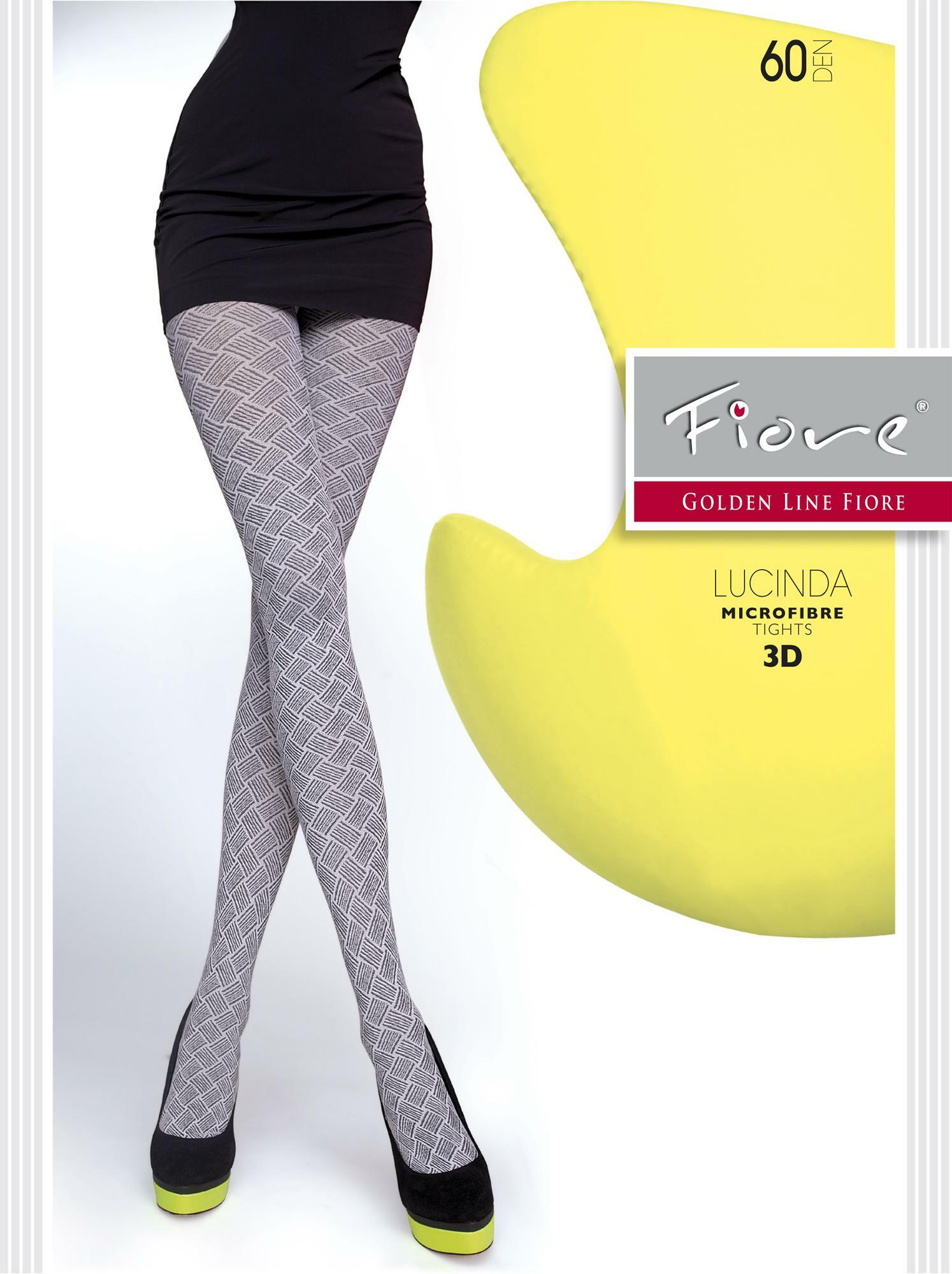 Fiore: Geo Pattern Raspberry Microfibre 3D Tights (Few Left!)