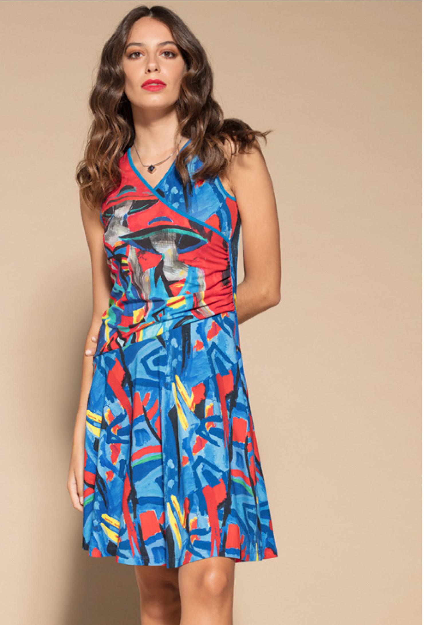 Maloka: Colors Of Picasso's Gypsy Beauty Abstract Art Crossover Dress MK_GIULLIA_N
