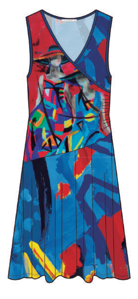 Maloka: Colors Of Picasso's Gypsy Beauty Abstract Art Crossover Dress