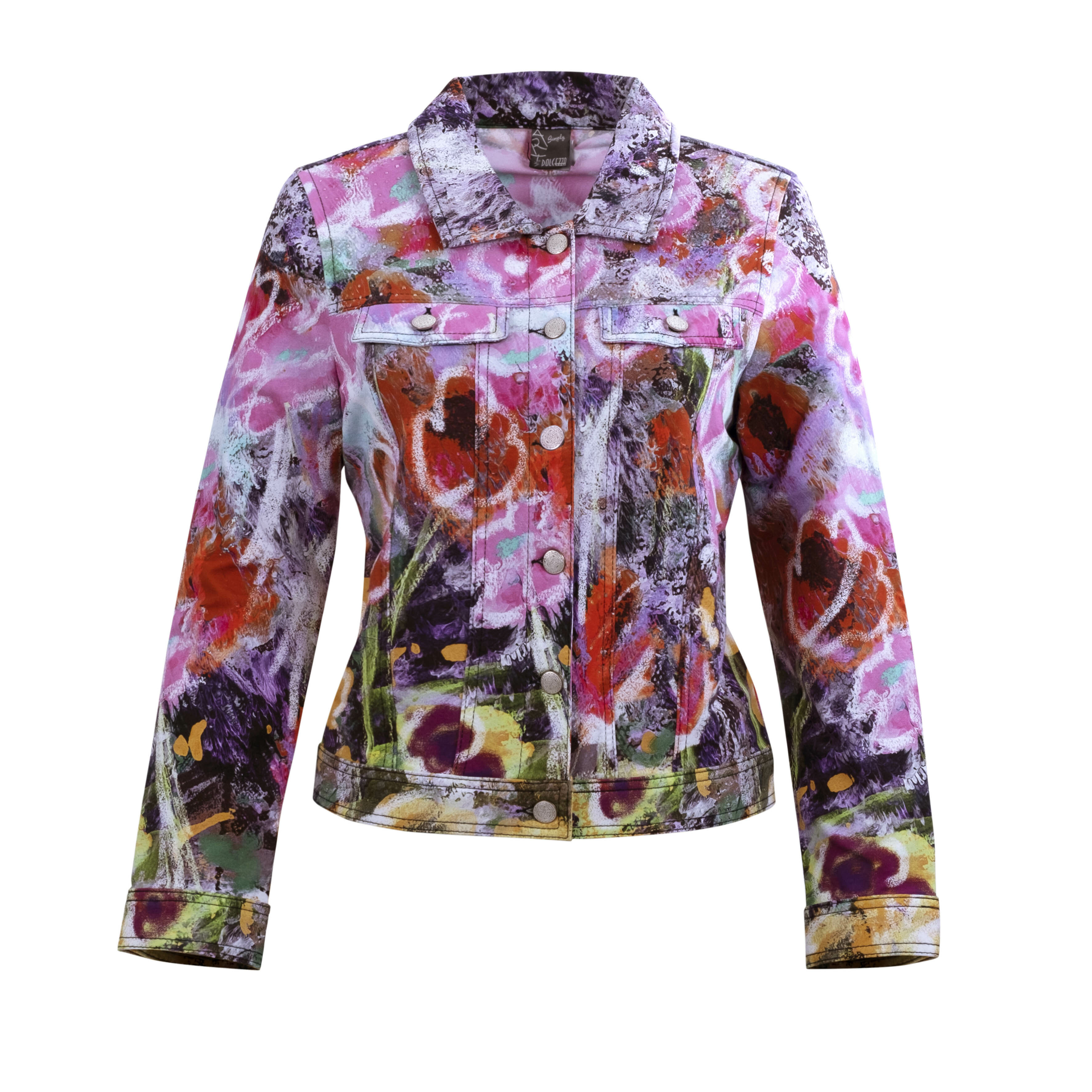 Simply Art Dolcezza: Wildest Flowers Abstract Art Denim Jacket DOLCEZZA_SIMPLYART_20610_N