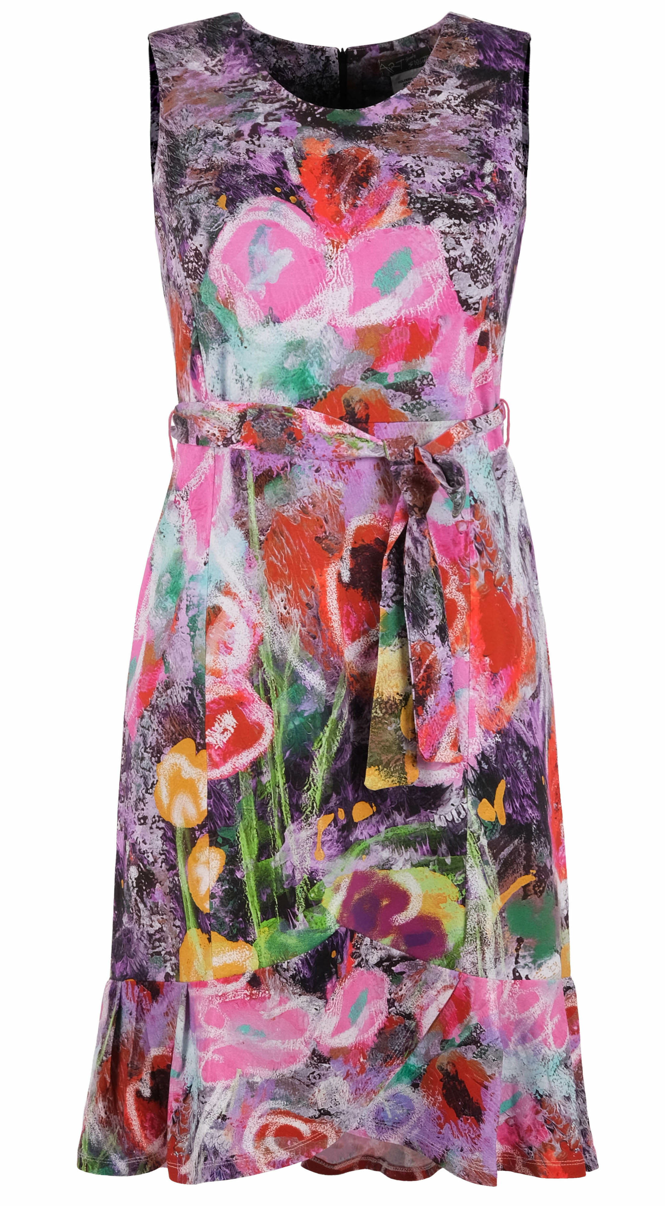 Simply Art Dolcezza: Wildest Flowers Tulip Hem Abstract Art Dress DOLCEZZA_SIMPLYART_20607_N