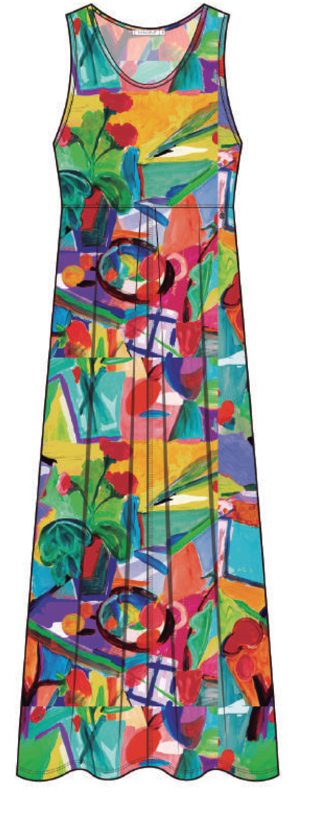 Maloka: Apples & Cherries High Waisted Abstract Art Sundress