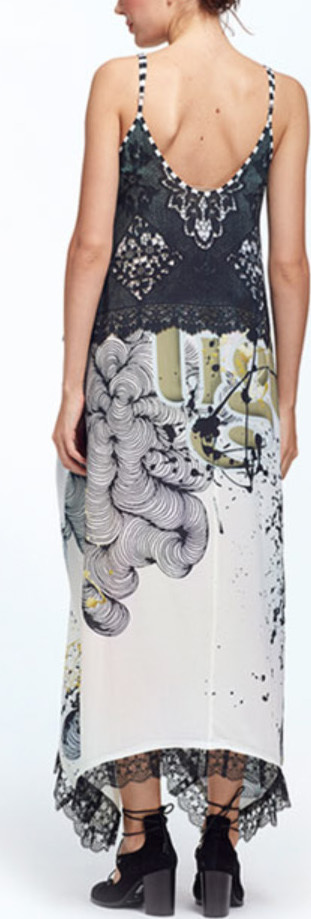 IPNG: Love Me Black Bejeweled Illusion V-Cut Maxi Dress