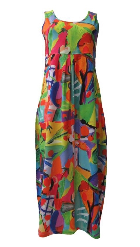 Maloka: Apples & Cherries High Waisted Abstract Art Sundress