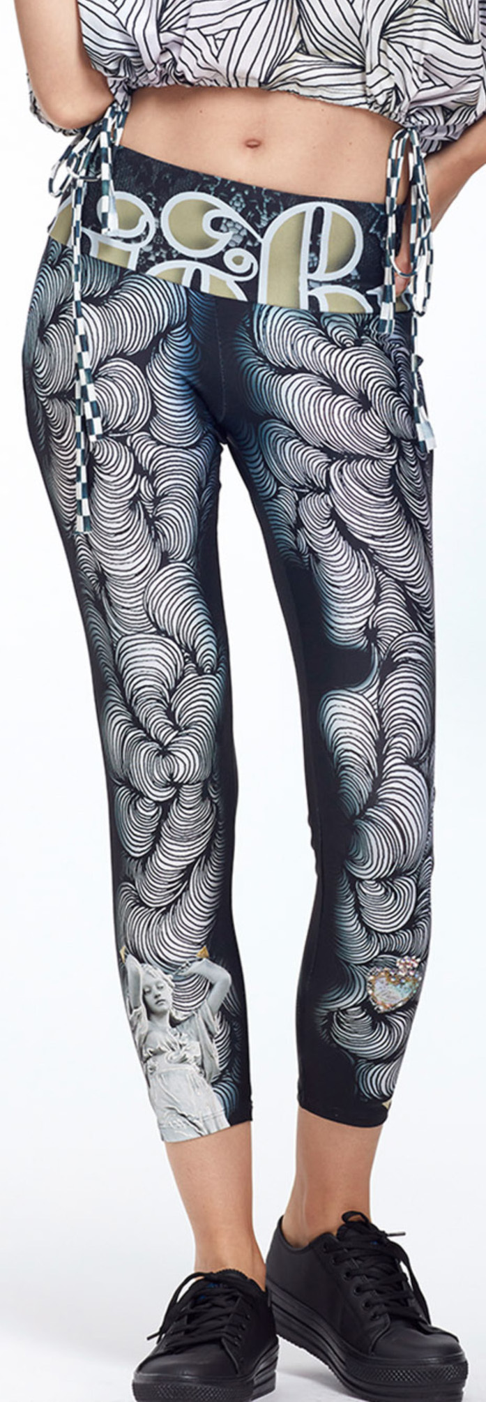 IPNG: Love Me Black Dance Spin Illusion High Waisted Legging (Some Ship Immed!) IPNG_LMBL-078
