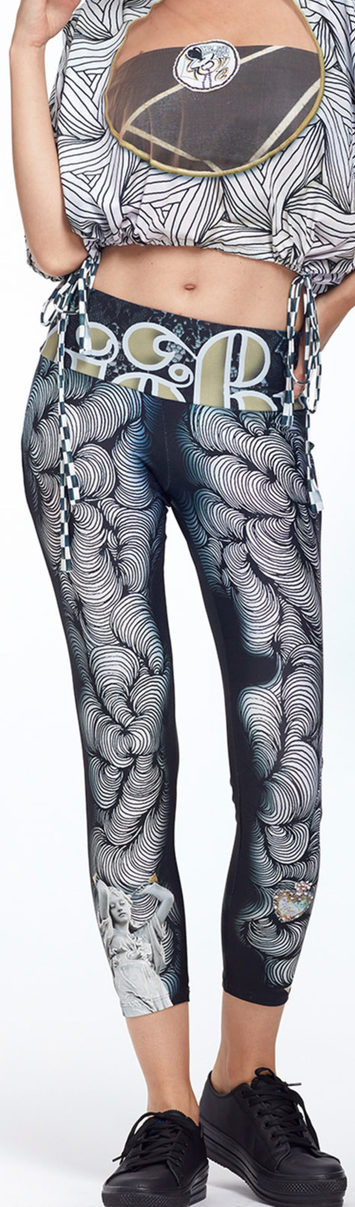 IPNG: Love Me Black Dance Spin Illusion High Waisted Legging (Some Ship Immed!)