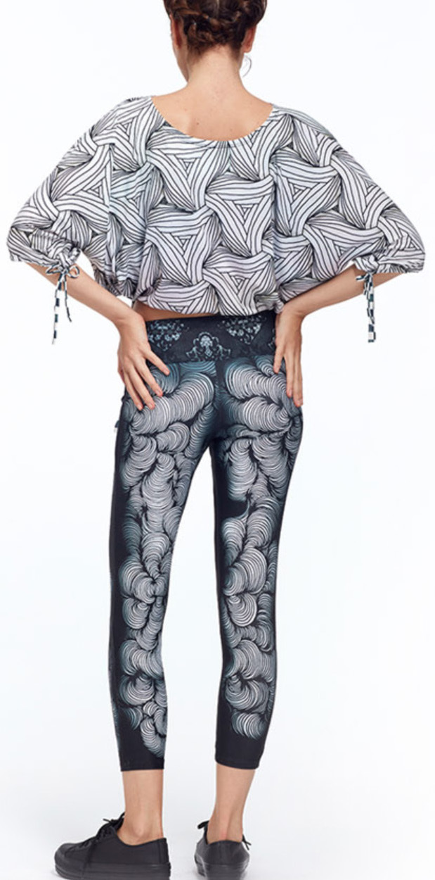 IPNG: Love Me Black Dance Spin Illusion High Waisted Legging (Some Ship Immed!)