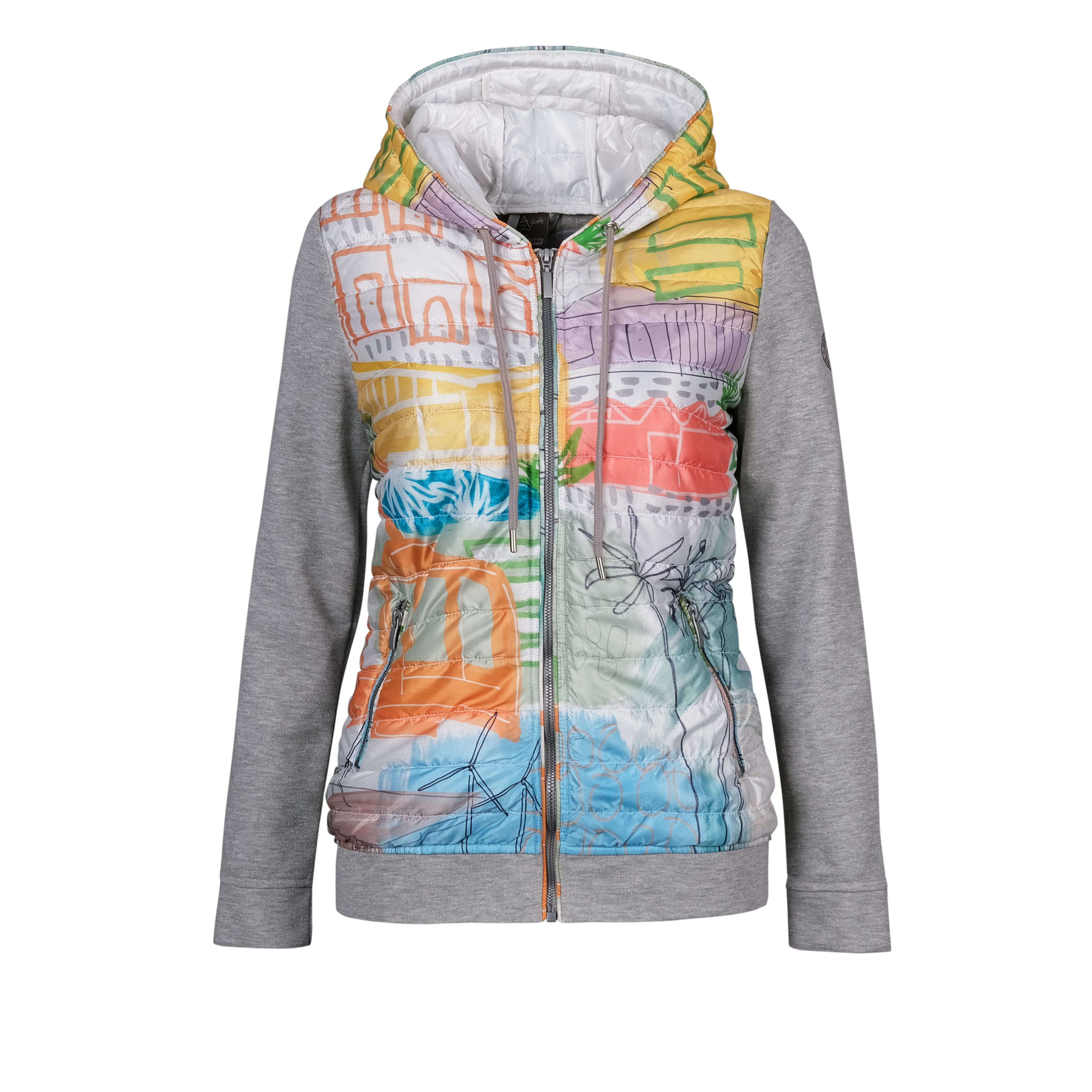 Simply Art Dolcezza: Palm Springs Cityscape Abstract Art Puff Hoodie Jacket (3 Left!) Dolcezza_SimplyArt_20810