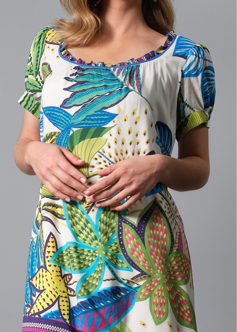 Paul Brial: French Polynesian Flower Garden Midi Dress