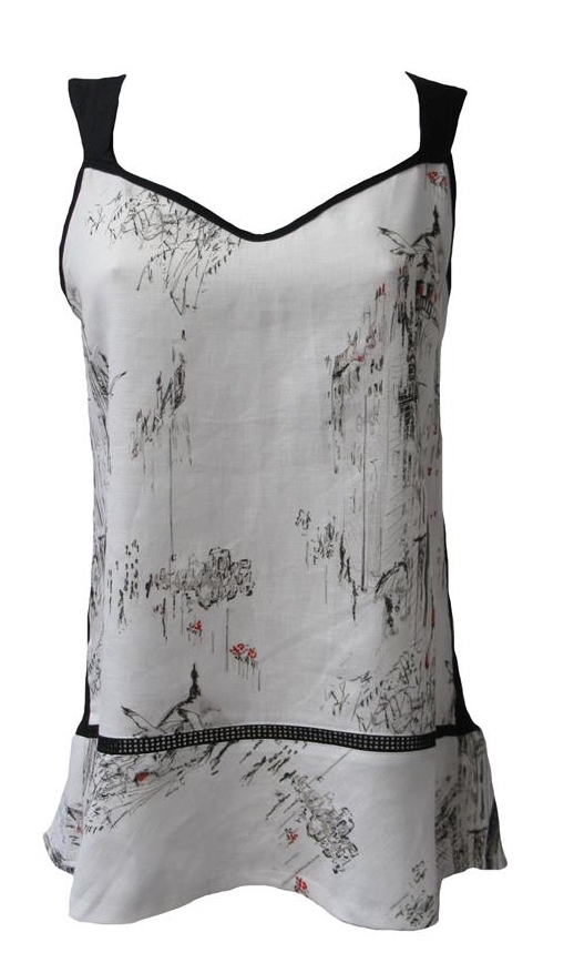 Maloka: A Day In Paris Abstract Art Linen/Cotton Tunic