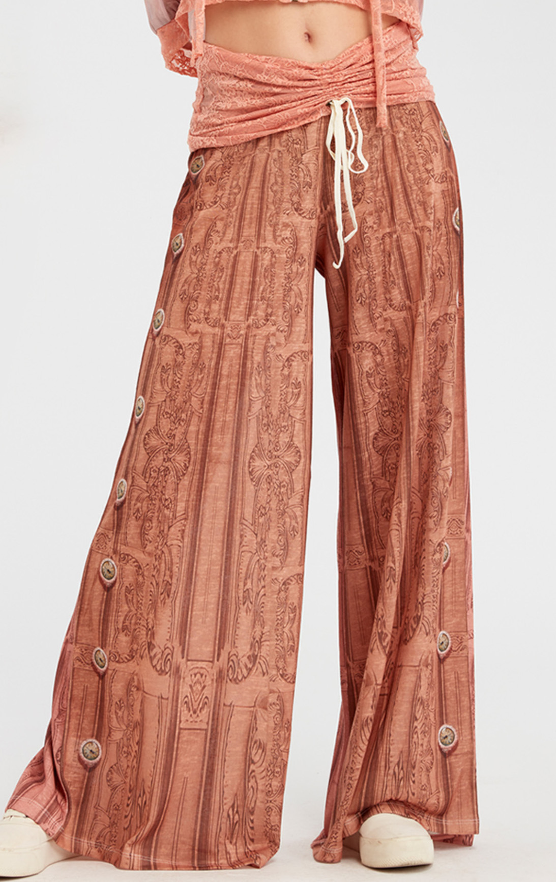 IPNG: Inna Me Royal Rose Clocks Illusion Comfort Drape Pants (Some Ship Immed!) IPNG_TIMYPD-063