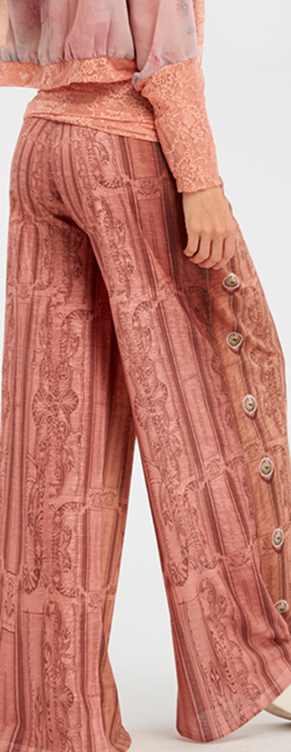 IPNG: Inna Me Royal Rose Clocks Illusion Comfort Drape Pants (Some Ship Immed!)