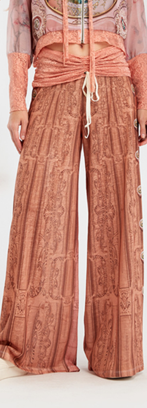 IPNG: Inna Me Royal Rose Clocks Illusion Comfort Drape Pants (Some Ship Immed!)
