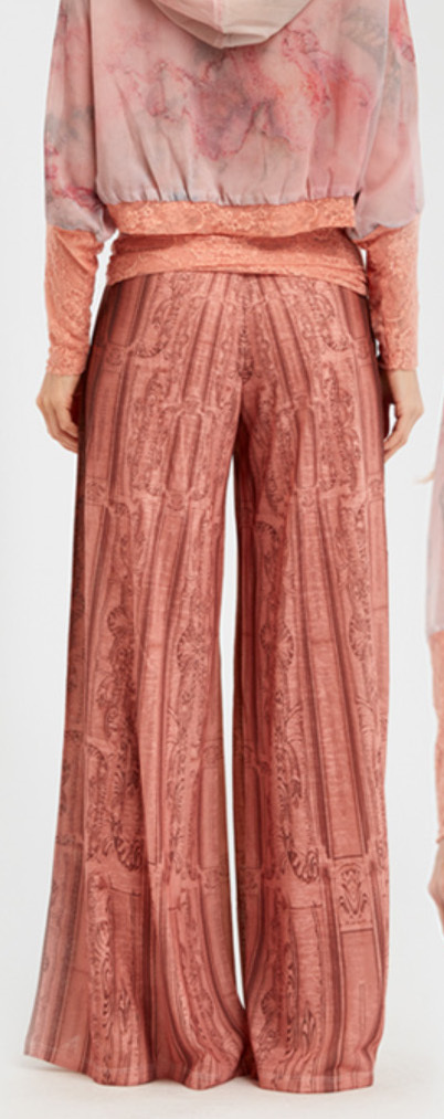 IPNG: Inna Me Royal Rose Clocks Illusion Comfort Drape Pants (Some Ship Immed!)