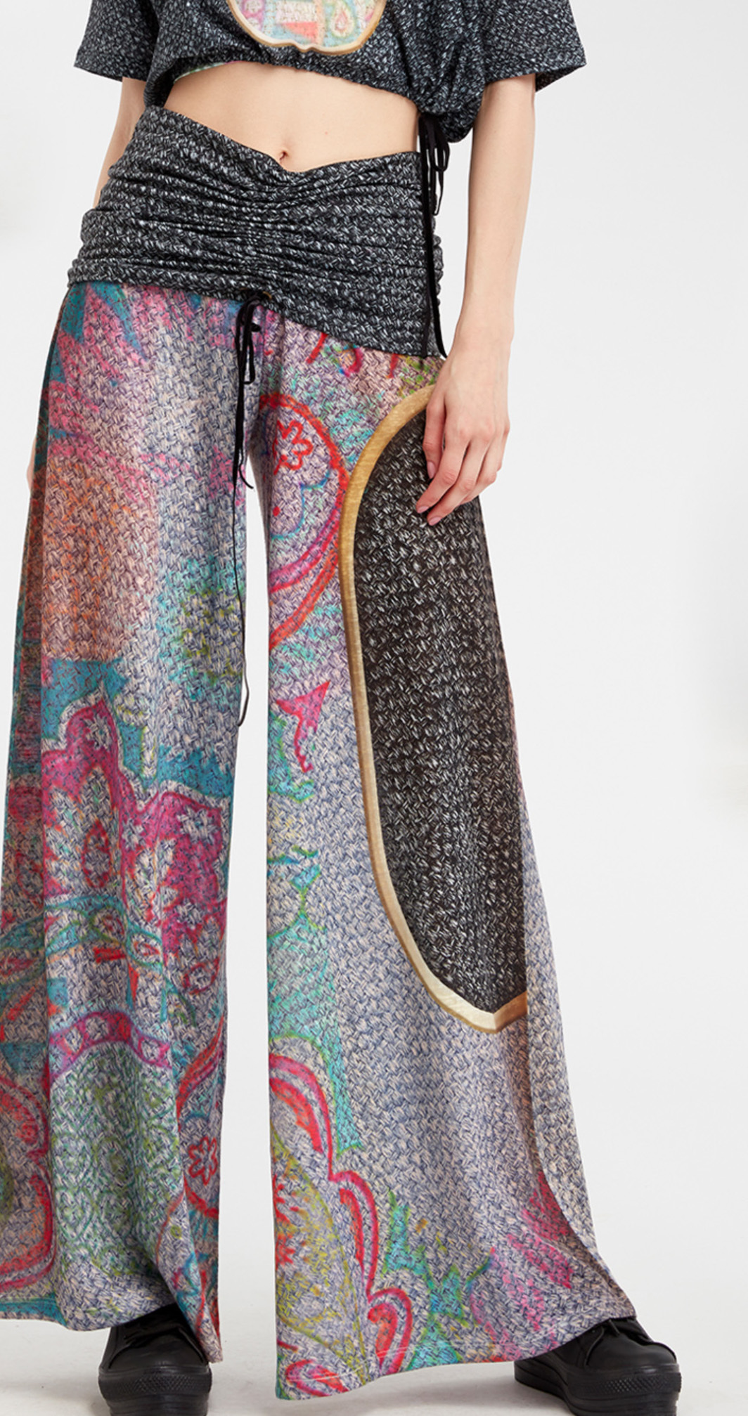 IPNG: Royal Summer Stamp Illusion Comfort Drape Pants (Some Ship Immed!)