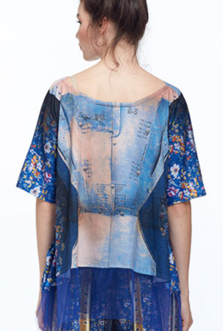 IPNG: Adjust-o-matic Shadow Illusion Shawl Blouse Tunic (Ships Immed, 1 Left!)