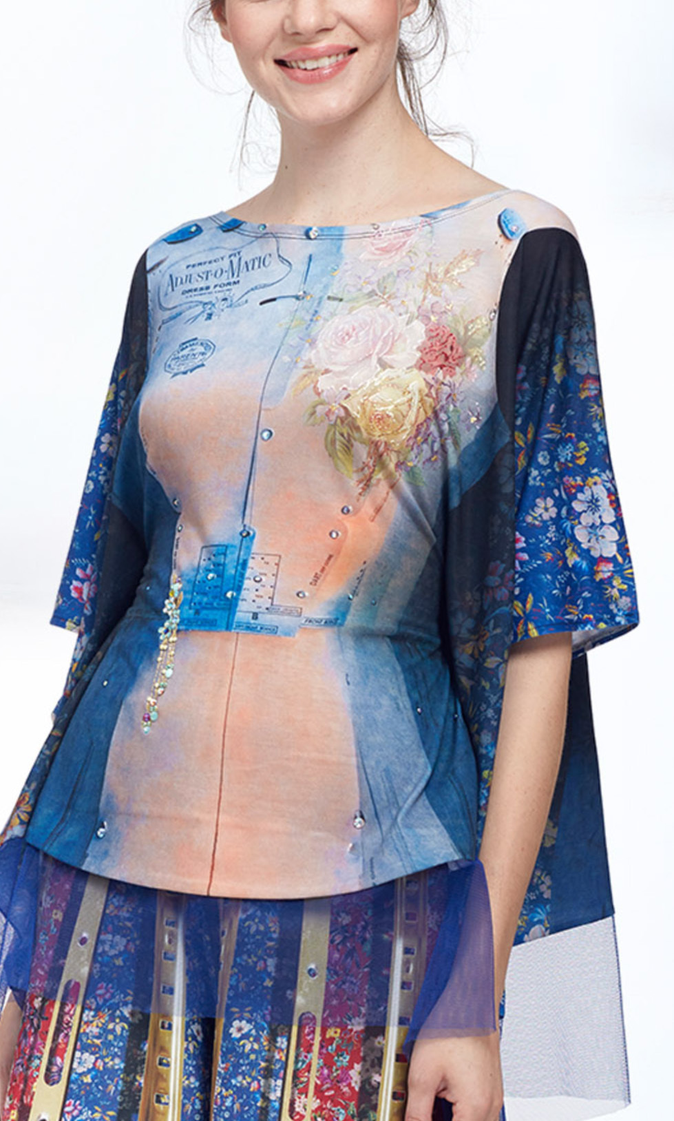 IPNG: Adjust-o-matic Shadow Illusion Shawl Blouse Tunic (Ships Immed, 1 Left!) IPNG_AOMSB-118