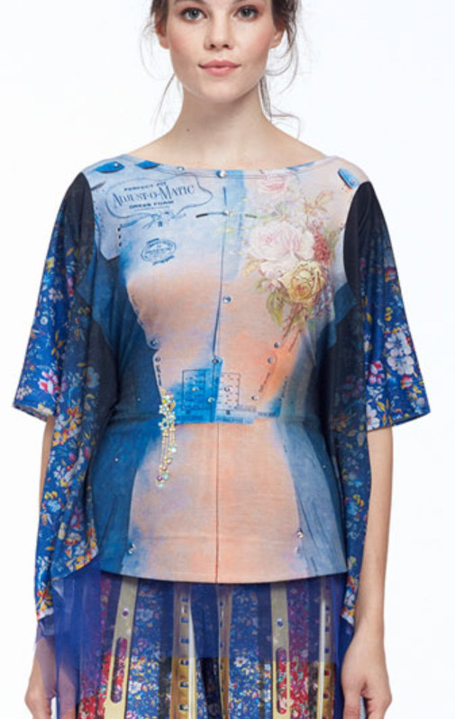 IPNG: Adjust-o-matic Shadow Illusion Shawl Blouse Tunic (Ships Immed, 1 Left!)