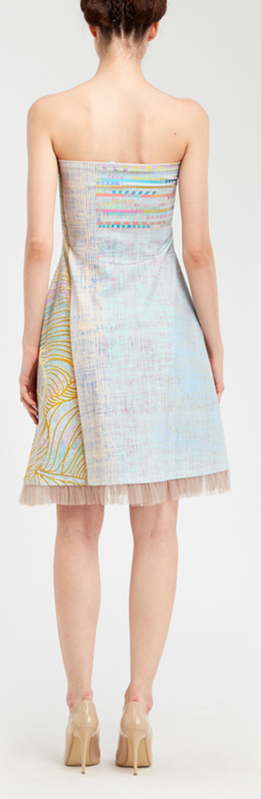 IPNG: Royal Summer Stamp Pastel Colors Illusion Midi Gown (Some Ship Immed!)