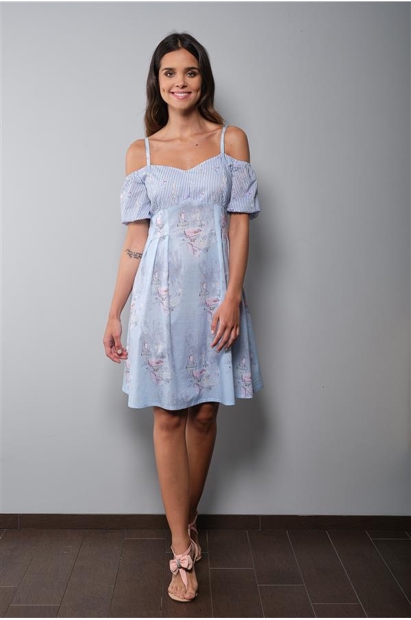 Paul Brial: Wild Lilies Romance Cold Shoulder Dress PB_ROMANCE