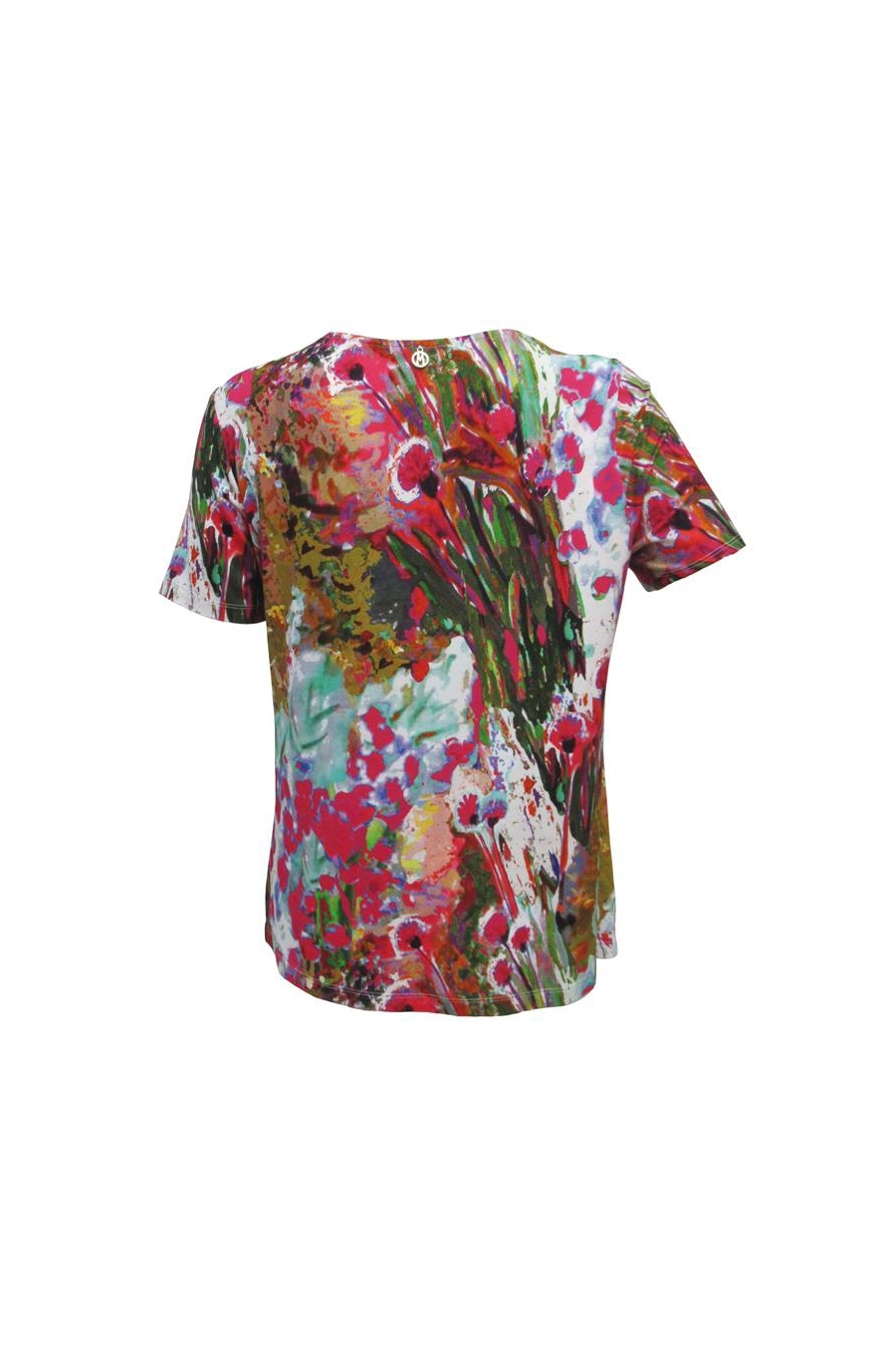 Maloka: Pink Isles Tied Hem Abstract Art Top