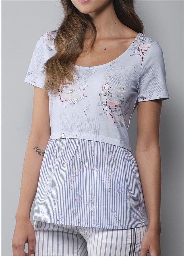 Paul Brial: Wild Lilies Romance Peplum Tunic