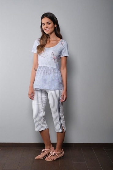Paul Brial: Wild Lilies Romance Peplum Tunic