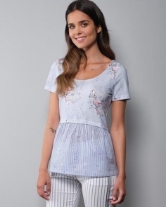 Paul Brial: Wild Lilies Romance Peplum Tunic PB_MUSSET