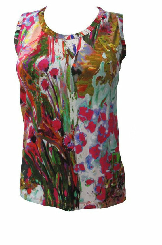 Maloka: Pink Isles Abstract Art T-shirt Tank MK_FREDA