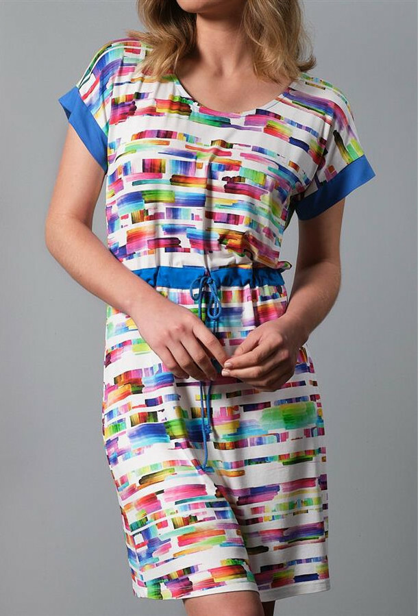 Paul Brial: Prismatic Tie Dye Drawstring Dress