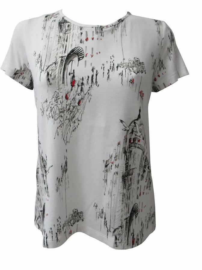 Maloka: A Day In Paris Abstract Art Back Tied Top