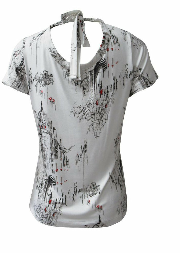 Maloka: A Day In Paris Abstract Art Back Tied Top