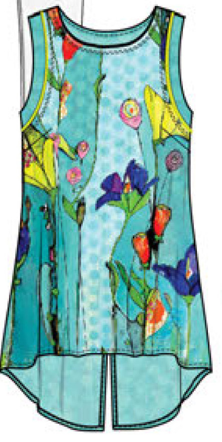 Simply Art Dolcezza: Summer's Coming Grand Bouquet High Low Cut Out Art Tunic