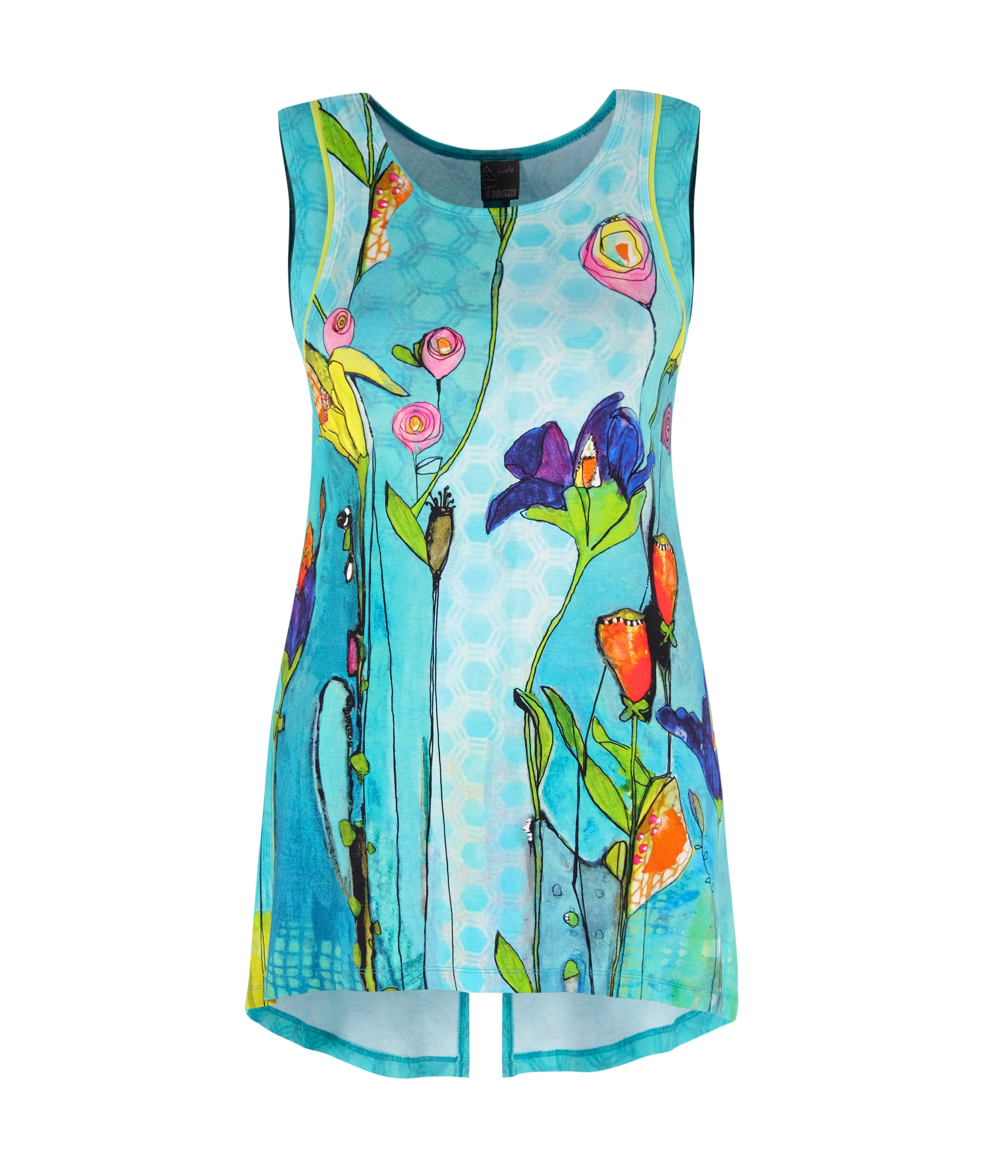 Simply Art Dolcezza: Summer's Coming Grand Bouquet High Low Cut Out Art Tunic