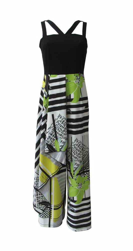 Maloka: Lemon Lime Marble Wide Leg Jumpsuit