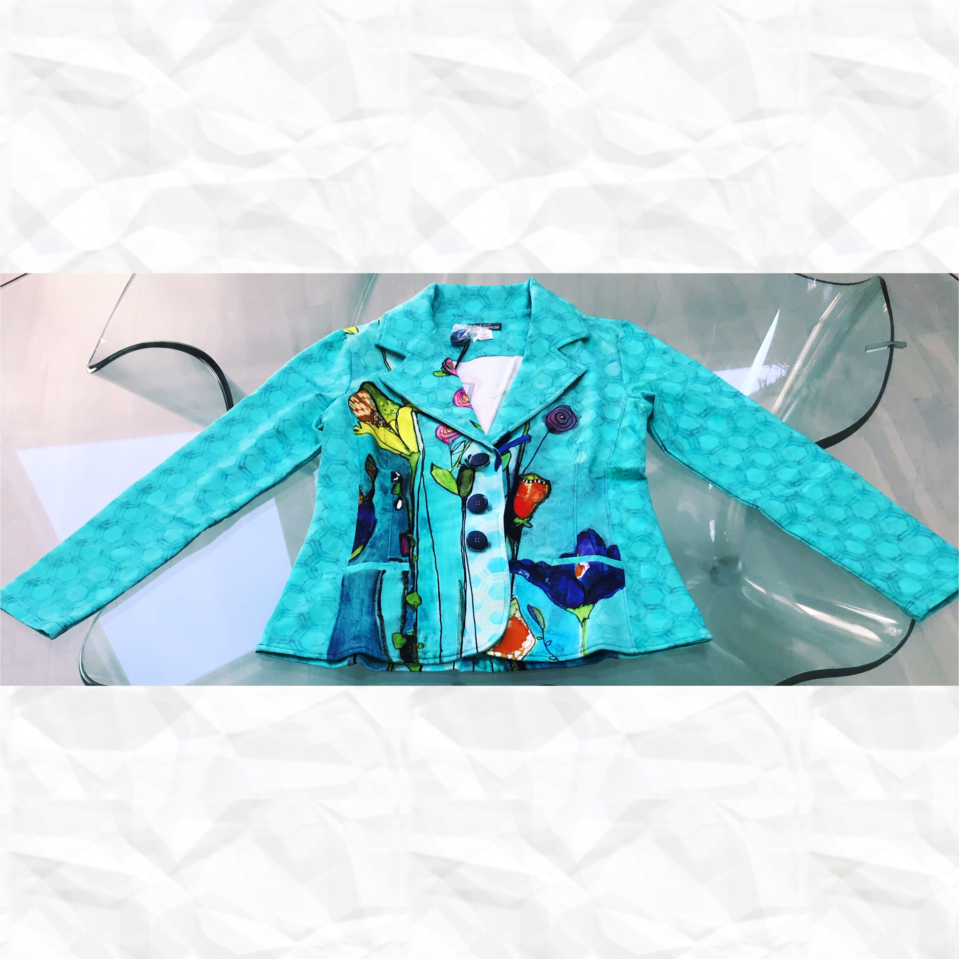 Simply Art Dolcezza: Summer's Coming Grand Bouquet Abstract Art Blazer (2 Left!) DOLCEZZA_SIMPLYART_20748