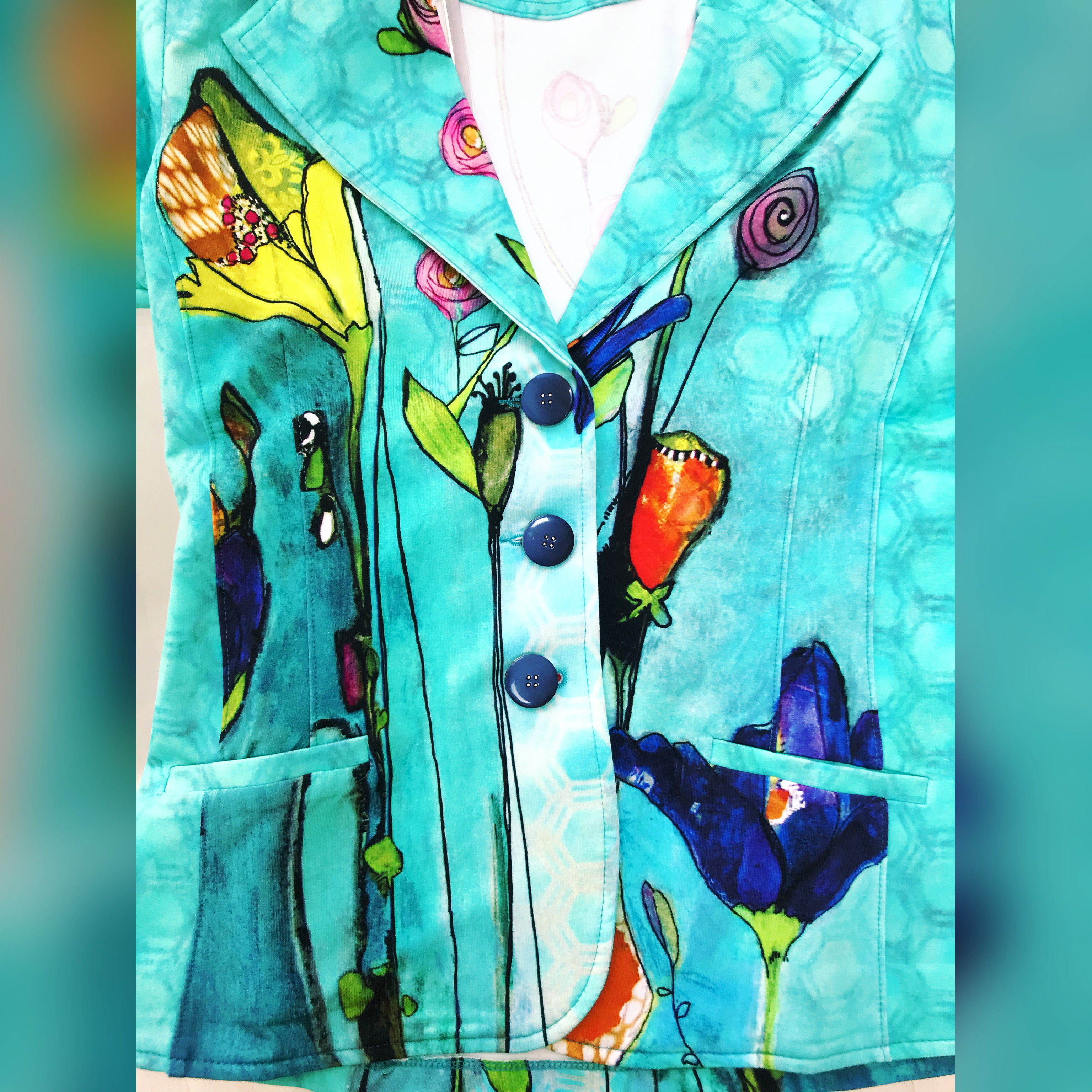 Simply Art Dolcezza: Summer's Coming Grand Bouquet Abstract Art Blazer (2 Left!)
