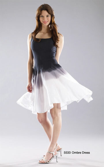 Luna Luz: Godet Dyed Black/White Ombre Square Neck Dress (Ships Immed, 2 Left in Black/White!) LL_5533O_BW_N1