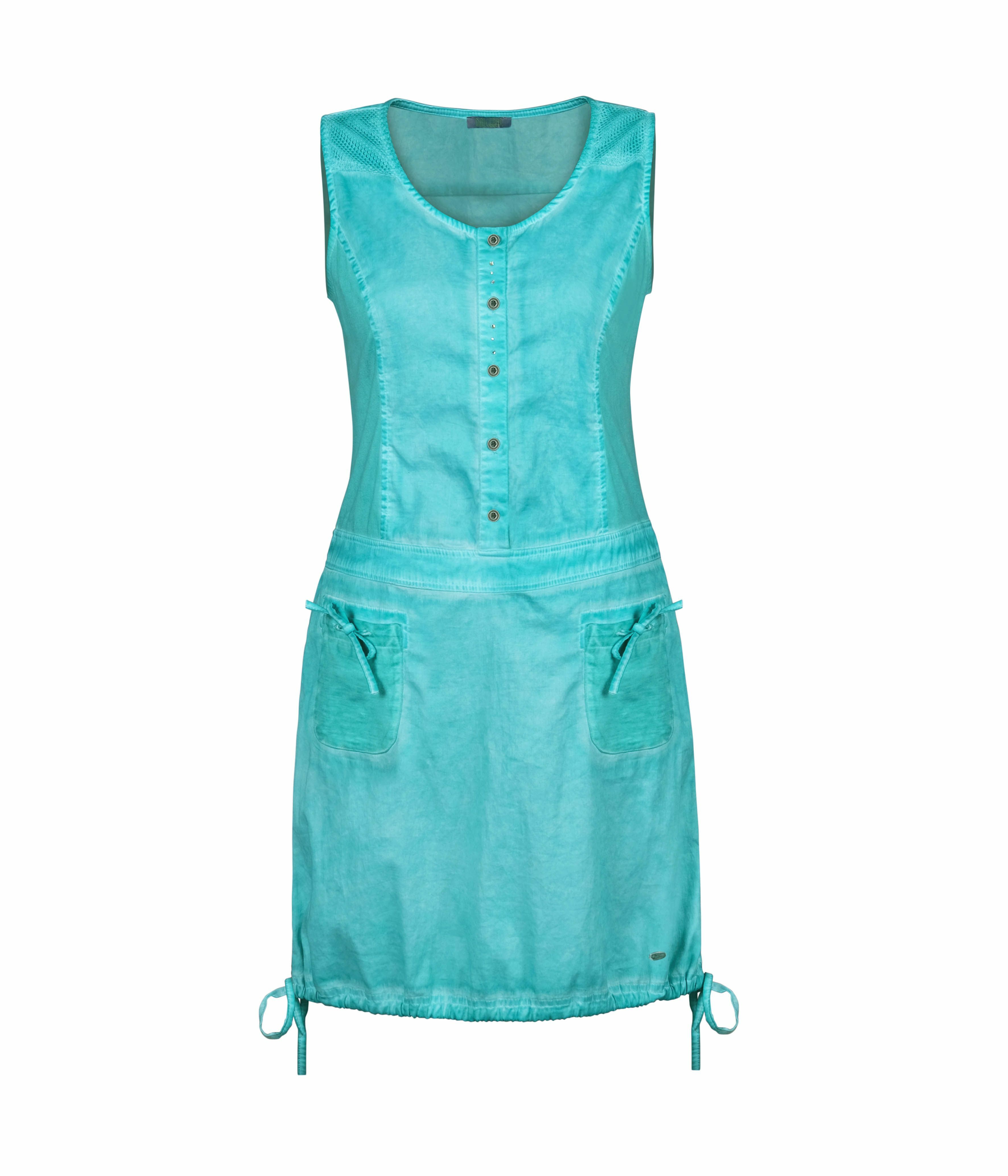 Dolcezza: Tropical Island Tied Hem Cotton Stretch Dress DOLCEZZA_20200_TURQ