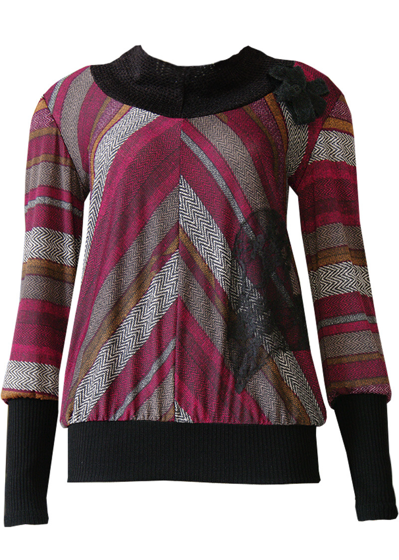 Double Jeu Paris: Crushed Cherry Tweed Sweater (Almost Gone!) DJ_PULLTINTEX_BORDEAU