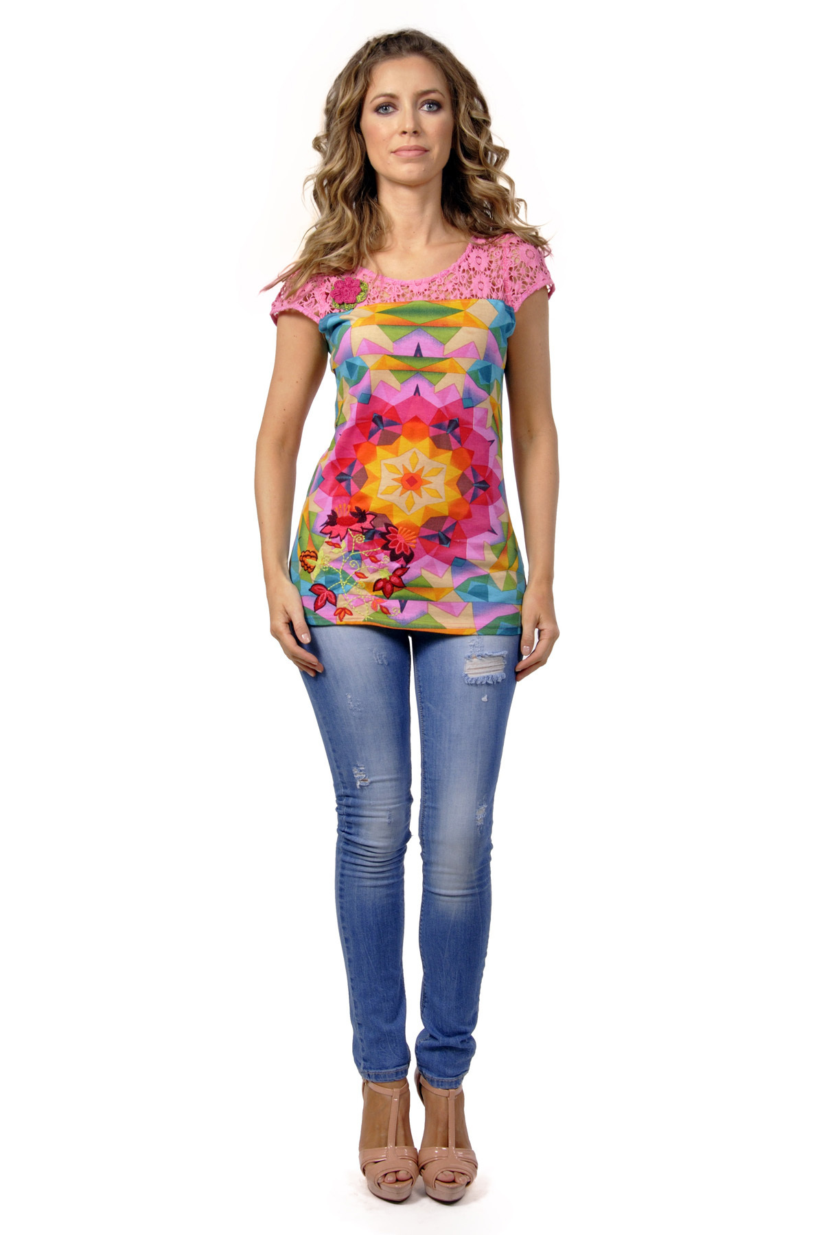 Savage Culture: Pink Rosette Delicate Dakota Tunic Dos (2 Left!) SAVAGE_30071