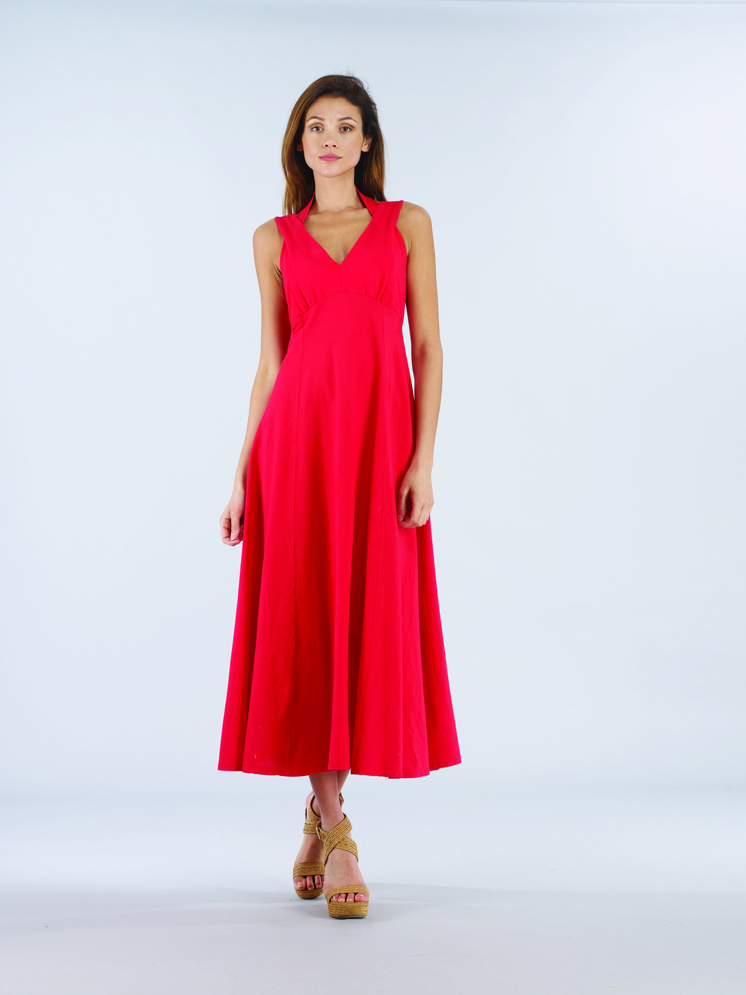 Luna Luz: Diamond Neck Cotton Muslin Dress SOLD OUT