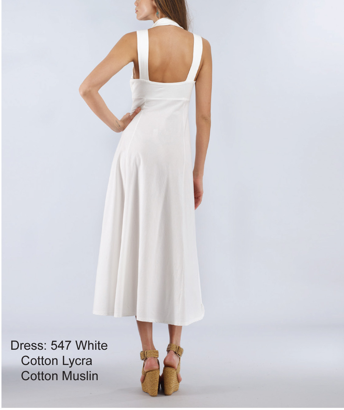 Luna Luz: Diamond Neck Cotton Muslin Dress SOLD OUT