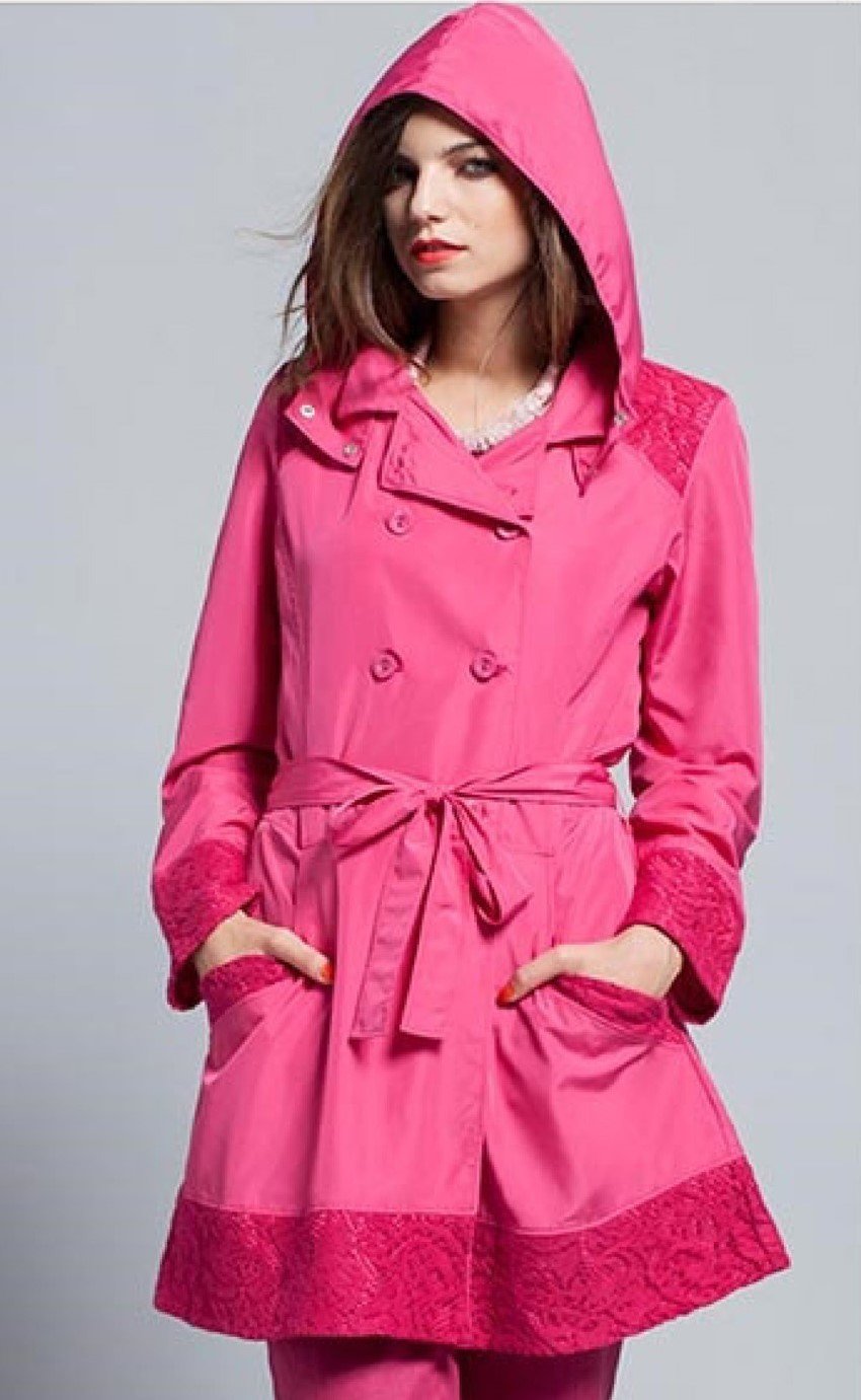 Maloka: Rosette Cotton Rain Coat (2 Left in Red Rose & Pale Rose!) MK_IORI_N2