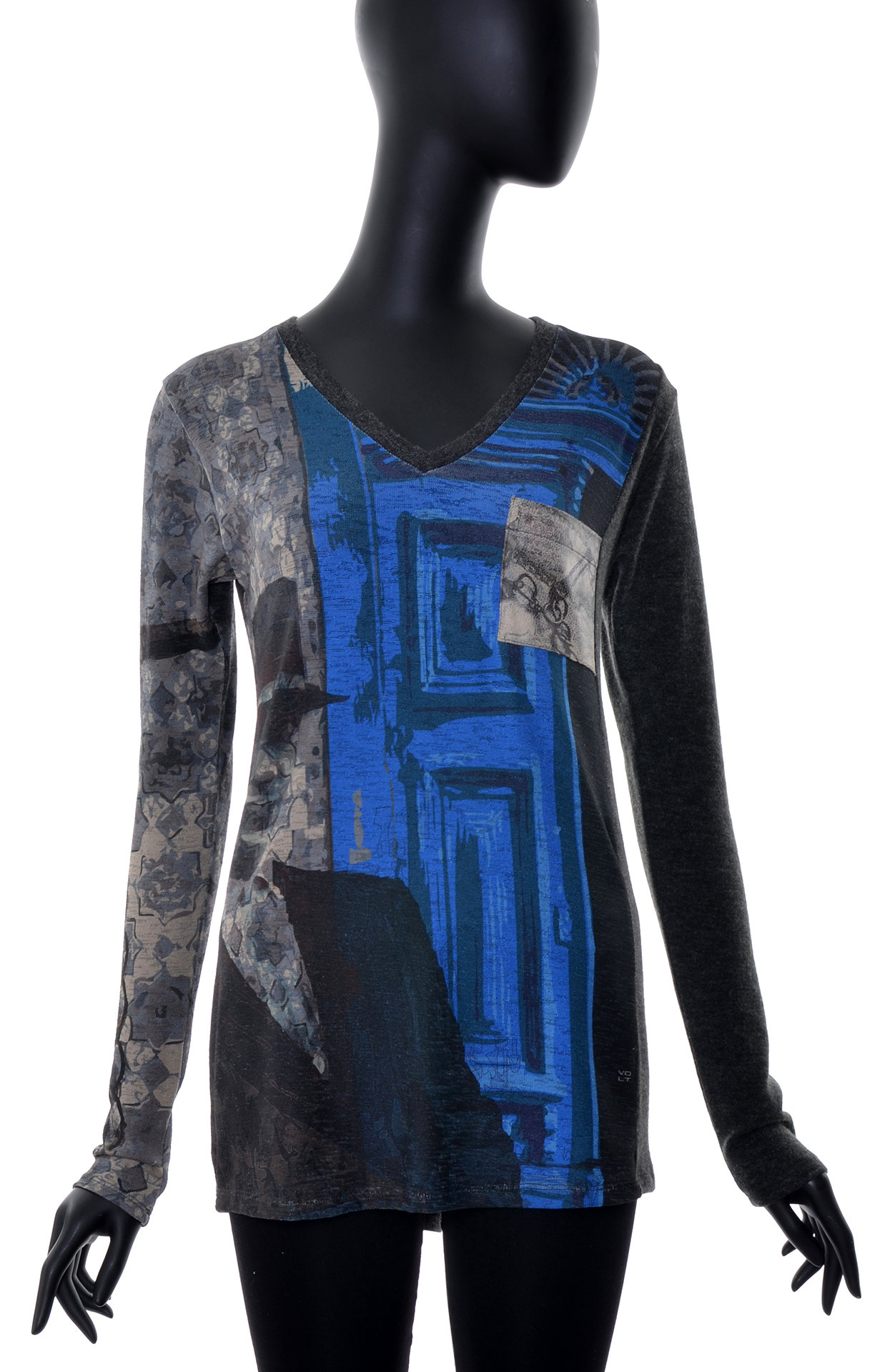 Volt Design: Riddle Me This Indigo Visual Illusion Art Tunic (Some Ship Immed!)